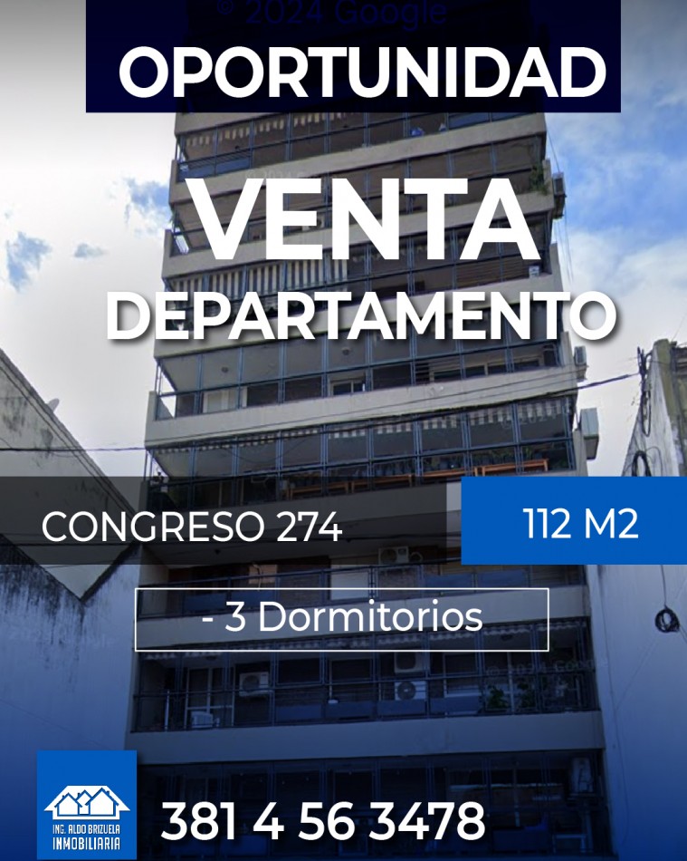 VENTA DEPARTAMENTO COGRESO 274 